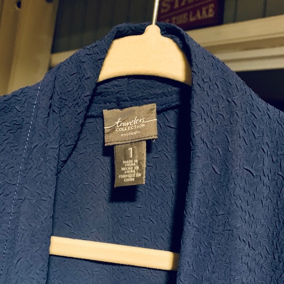 Travelers  royal blue open blazer w tuxedo tails - Picture 3 of 4